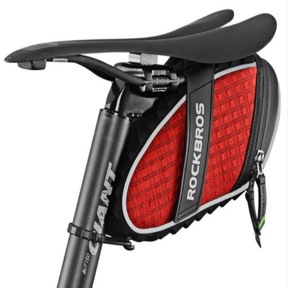 bike saddle bag rain cover Rainproof Bike Saddle Bag Red/Black – JustBikeBags